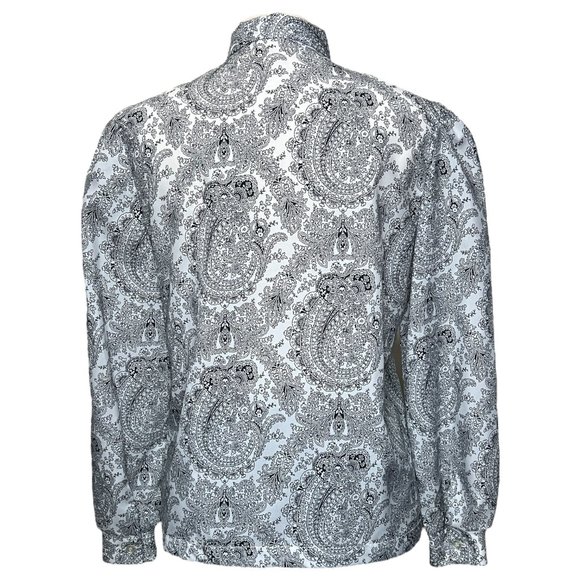 Vintage black and white paisley print blouse - Picture 4 of 7